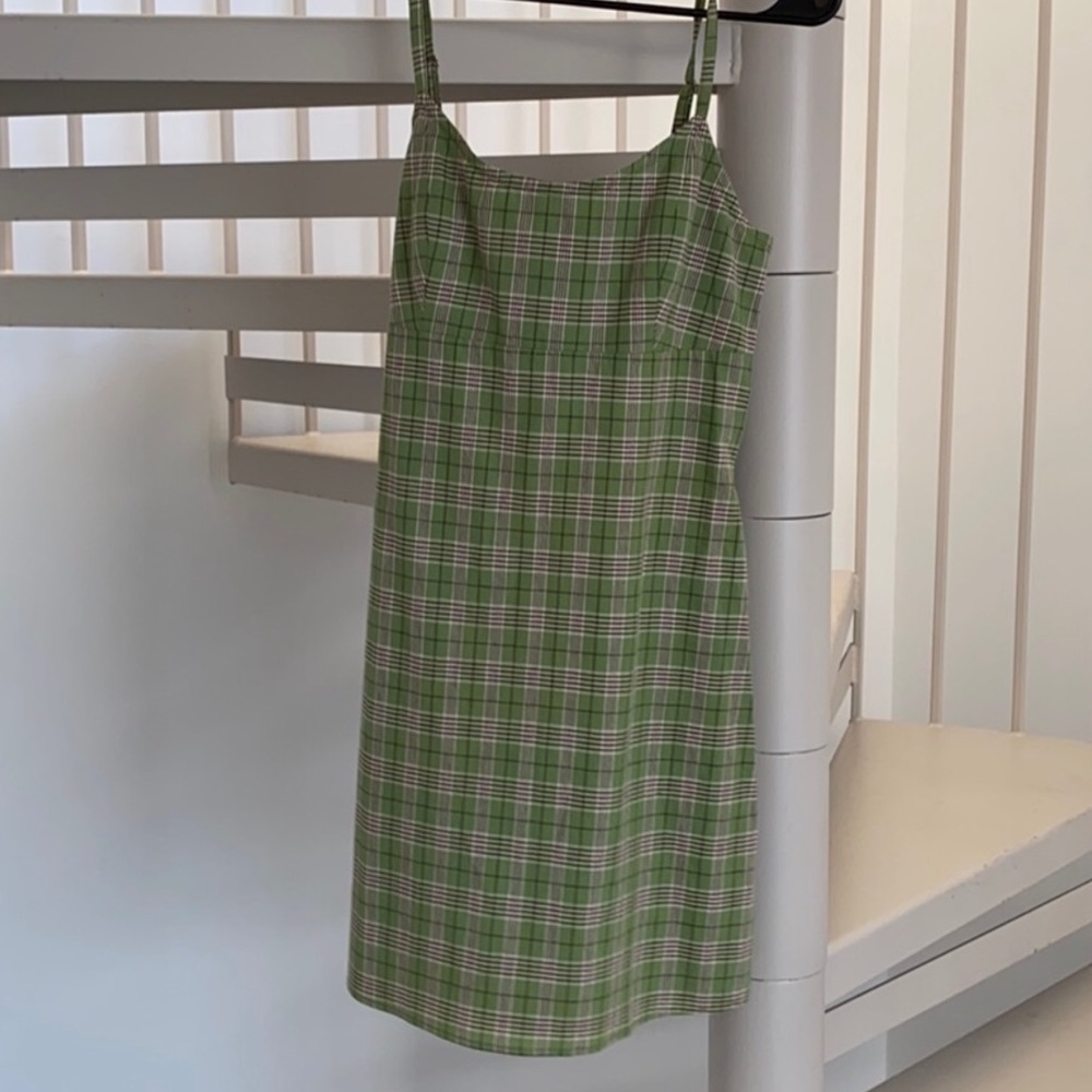 BNWOT Brandy Melville green plaid dress size S